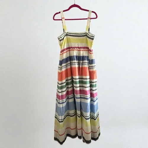 GAP Multicolor Striped Fit and Flare Maxi Dress w/ Pockets in Small NWT - Picture 3 of 9