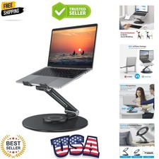 Adjustable Laptop Stand with 360 Rotating Base, Ergonomic Laptop Riser for Co...