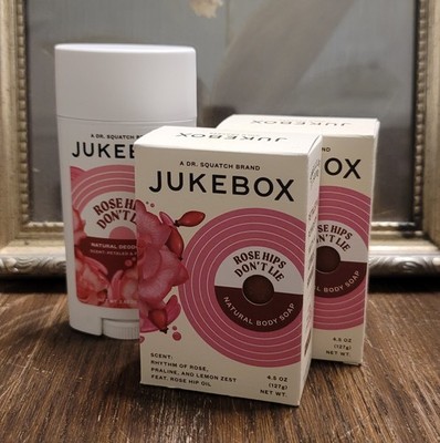 JUKEBOX Rose Hips Don't Lie | 2 Natural Body SOAPS + 1 Deodorant | Dr Squatch