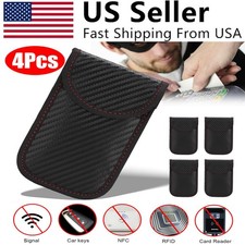 4Pcs Car Key Signal Blocker Case Faraday Cage Fob Pouch Keyless RFID Blocking