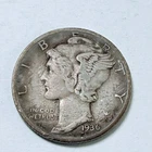 1936 MERCURY DIME *90% SILVER, Circulated Coin, Free Shipping #6754