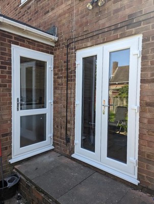 UPVC FRANZÖSISCHE TÜREN HINTERTÜREN HAUSTÜREN UPVC FENSTER ANTHRAZIT ACHAT VORHANDEN
