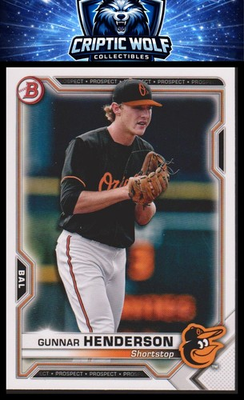 #ad 2021 Bowman #BP 49 Gunnar Henderson Prospects Baltimore Orioles $1.50