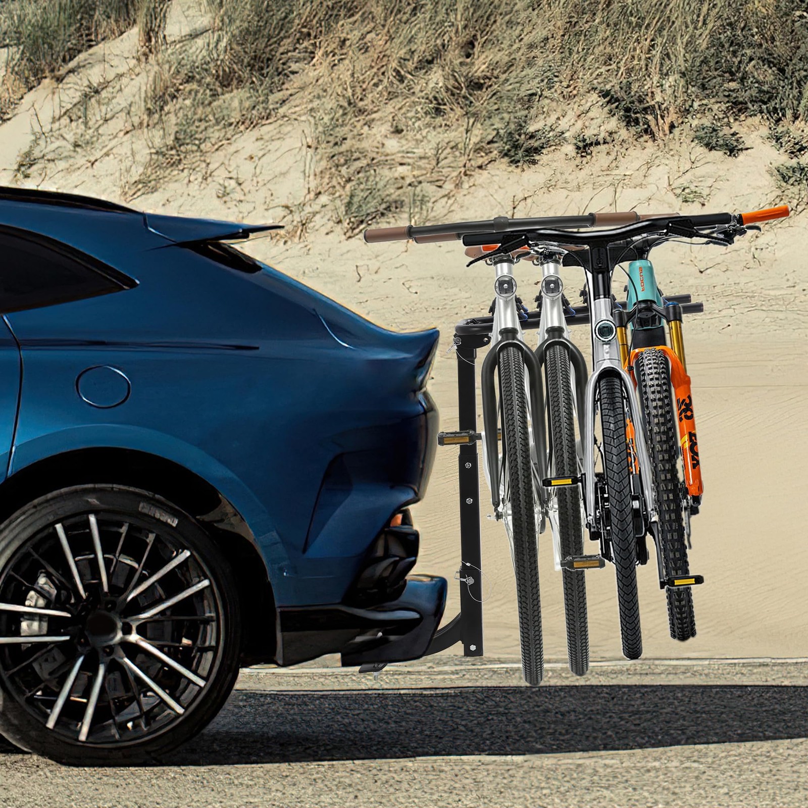 4 Bike Bicycle Carrier w/ 2" Hitch Rack Mounted Foding Trailer Receiver Car SUV