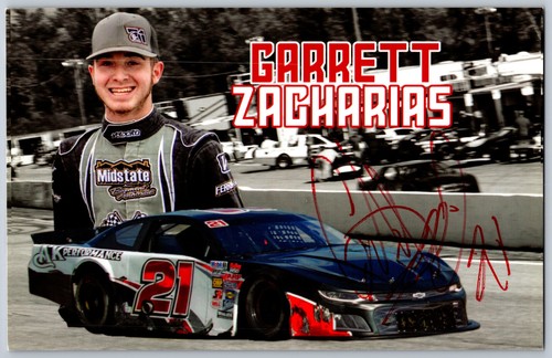 Garrett Zacharias Hand Signed Autographed 5.5 x 8.5 Hero Card - Auto Racing