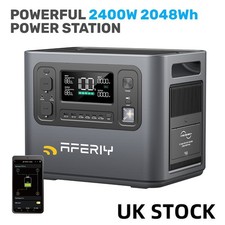 UK Portable Power Station AFERIY P210 2400W 2048Wh LifePO4 BMS Solar Generator