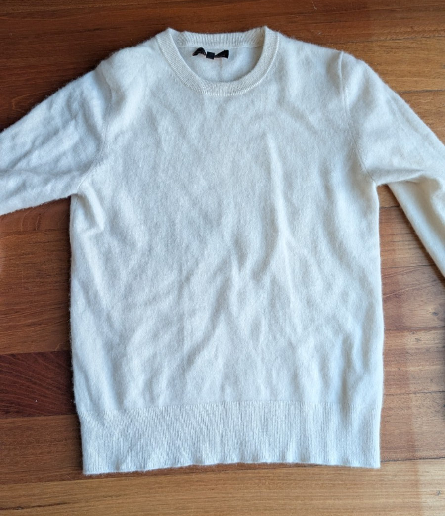 Quince cashmere sweater women Small ivory white fits XS