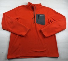 Eddie Bauer First Ascent Polartec 1/4 Zip Fleece Pullover Orange Men's Tall Large — listing 5