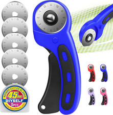 45mm Rotary Cutter with 5 Replacement Blades Fabric Quilting Sewing Tool