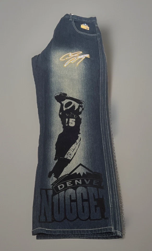 Pantalones de mezclilla UNK Carmelo Anthony Denver Nuggets #15 talla 36 holgados Y2K nuevos Foto 2 de 4