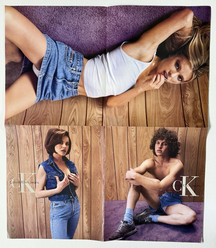 Calvin Klein CK Jeans Two-Sided Fold Out Promo Poster Magazine Advertising 1995 - Picture 2 of 5