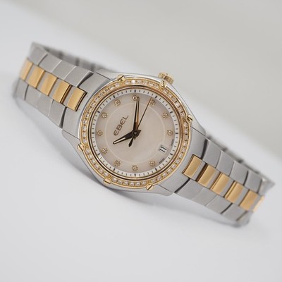 EBEL CLASSIC SPORT E1953Q2S STAHL/GOLD DIAMANTEN PERLMUTT-ZIFFERBLATT