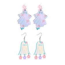 Halloween Earrings For Women Bat Pumpkin Skull Ghost Witch Vampire Spooky D - 04