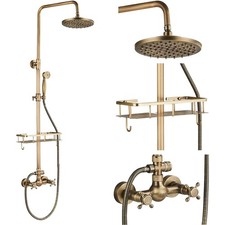 Messing Antik Duscharmatur mit Handbrause Duscharmatur 8 Zoll Duschkopf Regen...