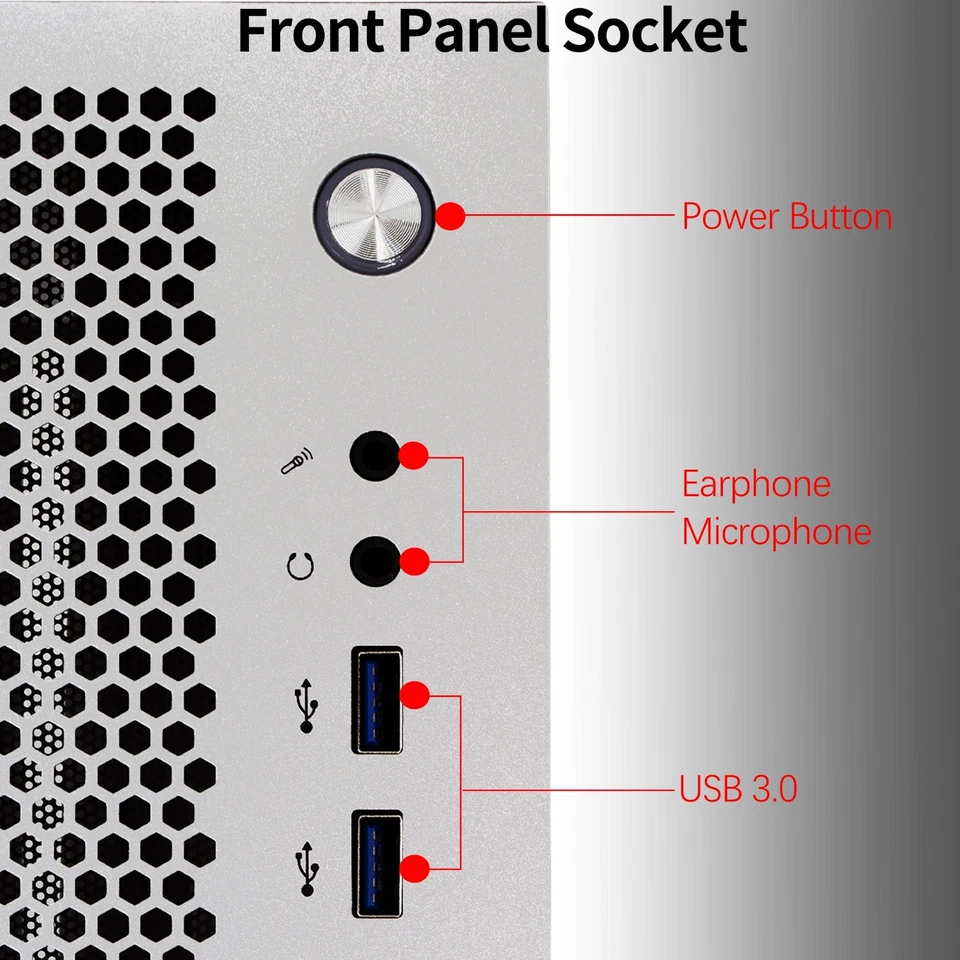A09 Mini ITX Chassis HTPC Portable Computer Case Support PCIe 1 U Power Supply - Image 3 of 4