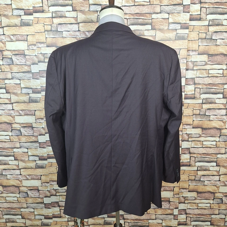 Joseph Abboud Jacket Blazer Mens 52L Burgundy Houndstooth Double Vented - Image 4 of 4