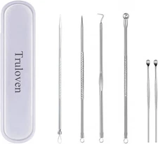 6PCS Blackhead Remover Extractor Pimple Popper Tool Kit Stainless Steel Facial