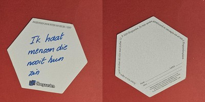 Hoegaarden Ik haat mensen die . Brauerei Bierdeckel Bier