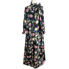 Vintage Handmade Women's Blue and Pink Dress