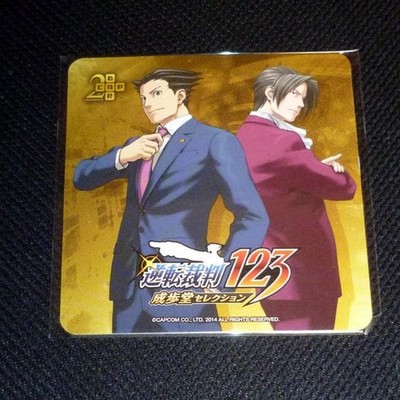 Ace Attorney 123 Phoenix Wright Miles Edgeworth Coaster 1 Piece Capcom Bar Japan