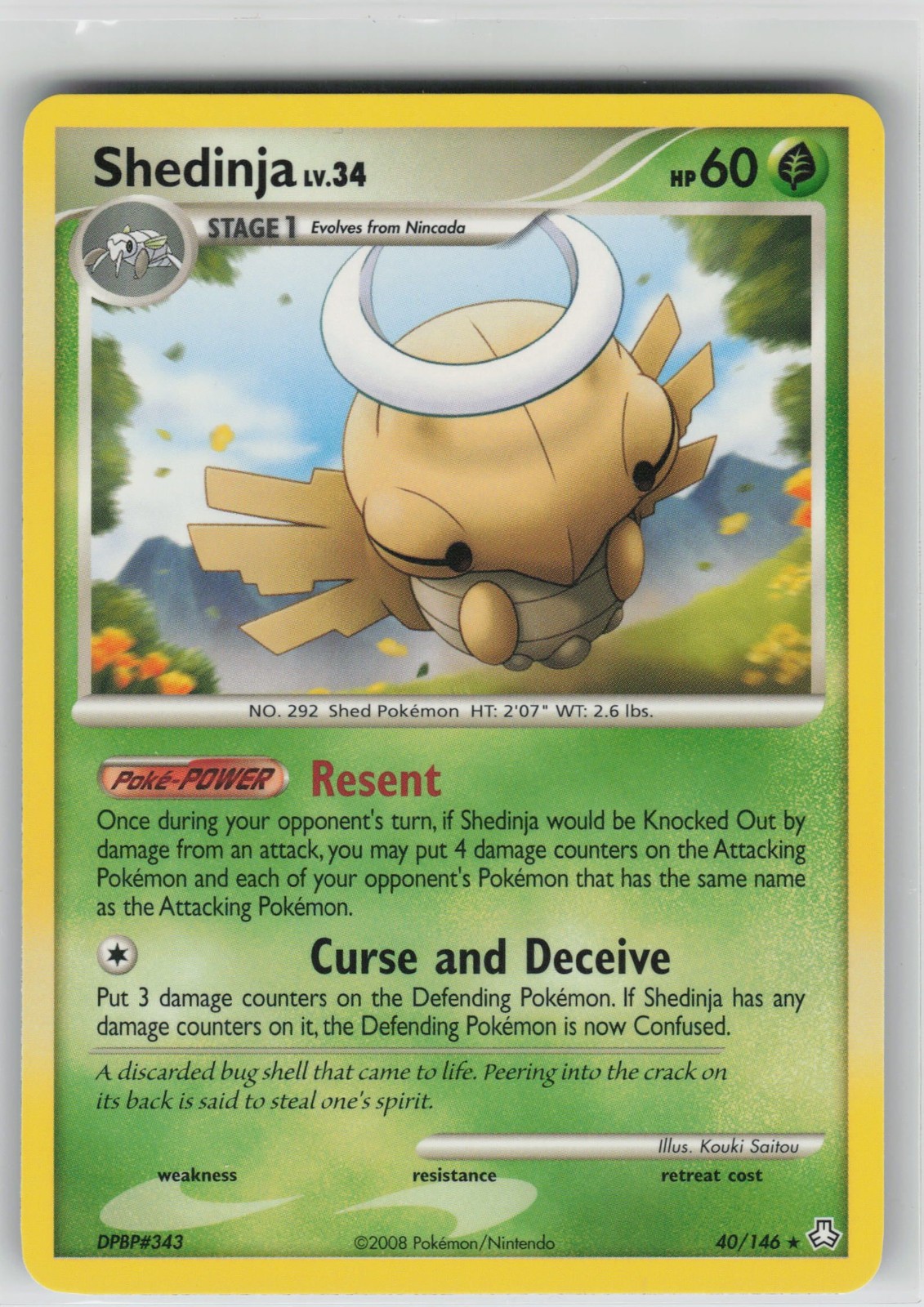 NM Shedinja 40/146 Rare Legends Awakened Pokemon 2008