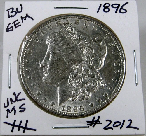 1896  MORGAN SILVER DOLLAR FROM ORIGINAL BANK BAG GEM BU US MINT #2012