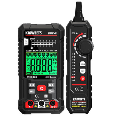 3-In-1 Multimeter & Cable Tracer Kit, Auto-Ranging Digital Multimeter with True