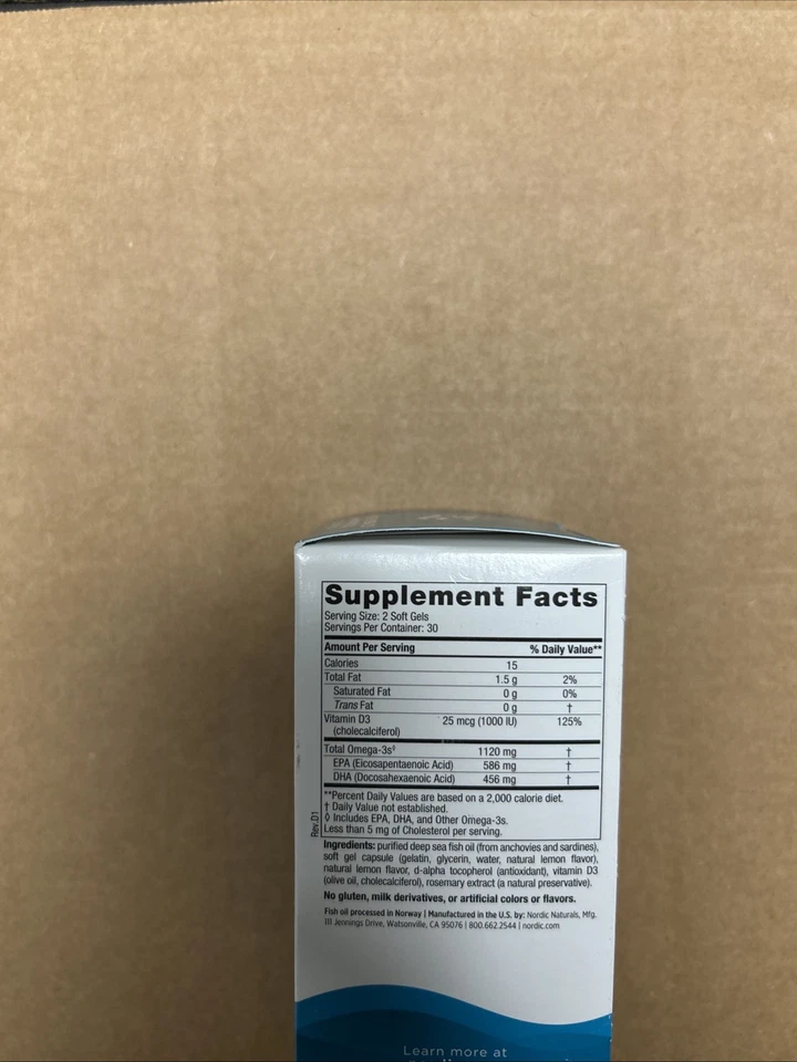 Nordic Naturals Ultimate Omega 2X Mini D3 - 60 Ct Exp 2027+ Foto 4 de 4