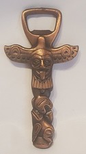 Vintage BOMA Totem Pole Bottle Opener Canada Souvenir Bar Aztec Copper Beer Gift