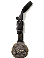 Rare Original 1909 Lowell Auto Race Watch Fob Spindle City Ketchup