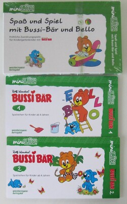 NEU + OVP: MINI LÜK SET ''SPAß UND SPIEL MIT BUSSI+ BELLO! + 2 BUSSI BÄR HEFTE