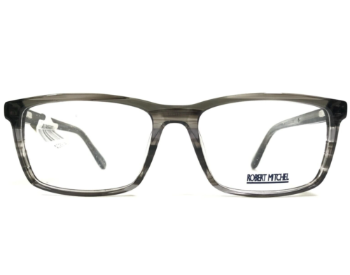 Robert Mitchel Eyeglasses Frames RM 9002 GRY Gray Horn Rectangular 54-17-145 - Afbeelding 1 van 13