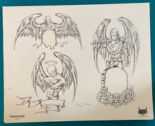 Paul Mafuz Angel Wings Tattoo Flash Sheet