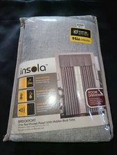 Insola Bridgeport 95-Inch Rod Pocket/Back Tab Window Curtain Panel in Gray