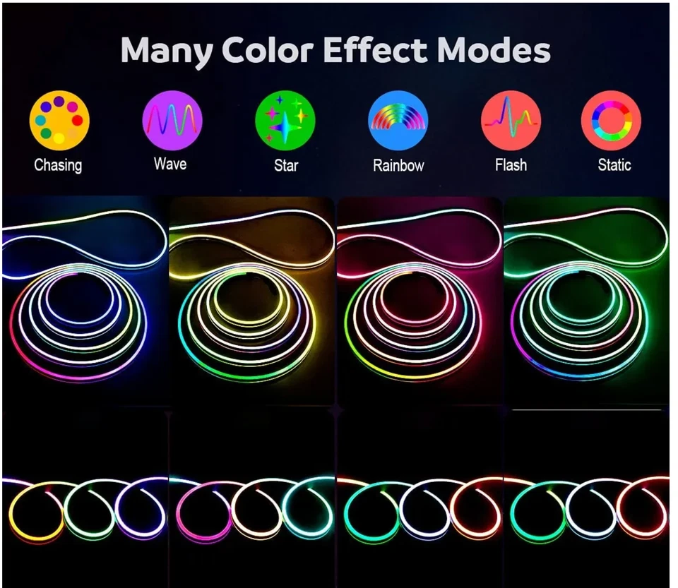 Addressable Led Neon 12V Flexible Strip RGB 6x12mm Led Tape incl WIFI Controller - Image 2 of 3