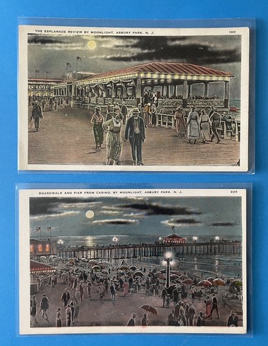 Postcard Asbury Park by Moonlight Ocean New Jersey Lot