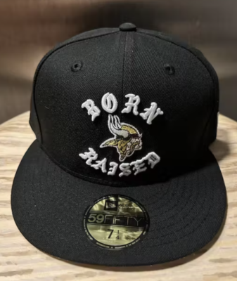 Born X Raised × NFL NEW ERA + VIKINGS FITTED ROCKER HAT: BLACK | eBay