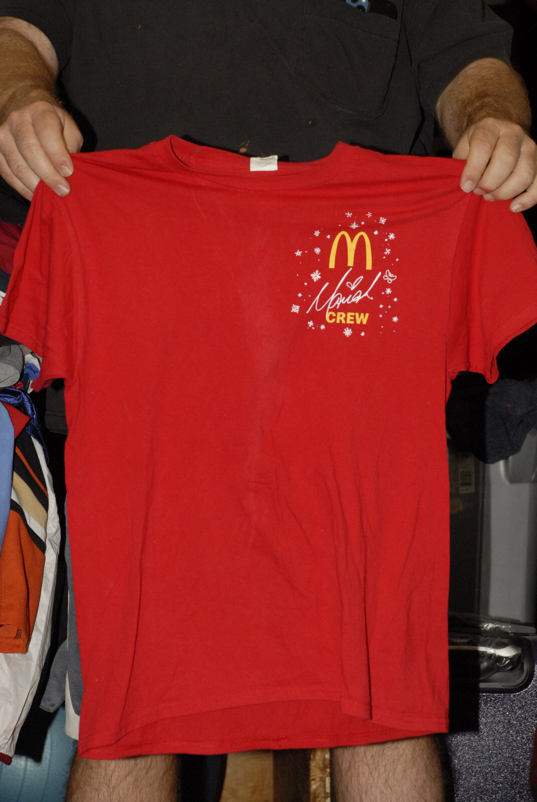 mcdonald-s-crew-t-shirt-fast-food-restaurant-snowflakes-christmas