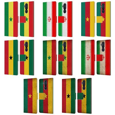 HEAD CASE DESIGNS FOOTBALL WORLD FLAGS LEATHER BOOK WALLET CASE FOR NOKIA PHONES