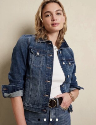 Banana Republic Size XXS Petite Dark Denim Classic Jacket