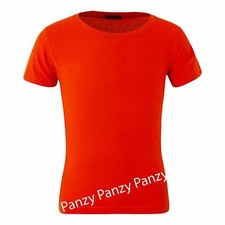 Image of Girls T-Shirt Cotton 100% Kids Plain Half Sleeve Tee Shirt School PE Crew TOP