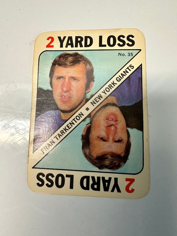 N.Y. GIANTS FRAN TARKENTON FOOTBALL GAME PIECE
