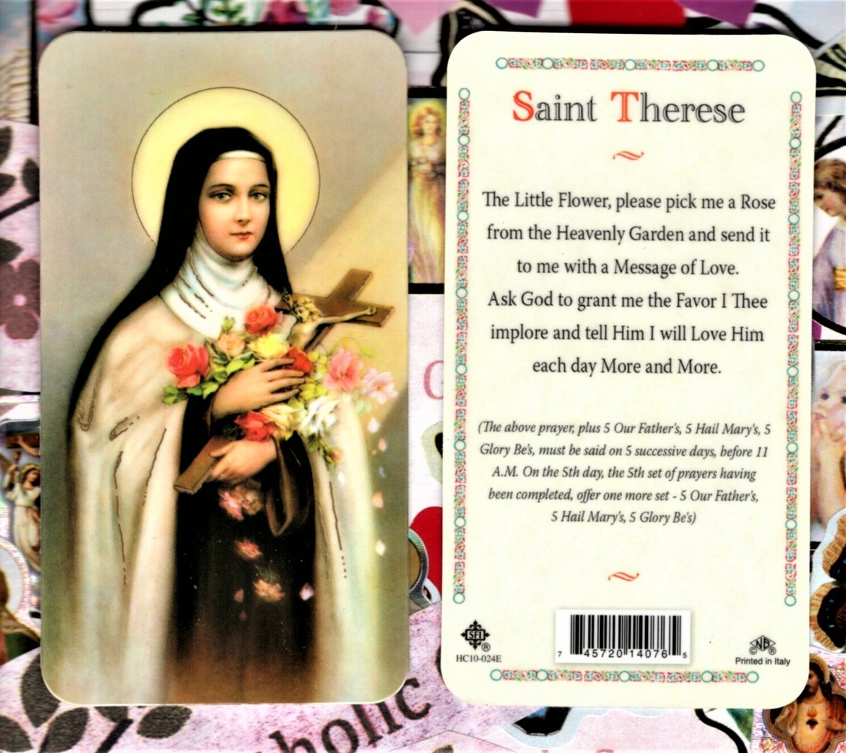 Prayer to St. Therese - Plastic Holy Card HC10-024E | eBay