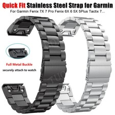 Quick Fit Metal Watch Band Strap For Garmin Fenix 8 7 7X 6 6X 5 5X Plus 3HR Epix