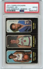 1971-72 TOPPS STICKERS #25-26-27 WALT FRAZIER DICK VAN ARSDALE DAVE BING - PSA 2