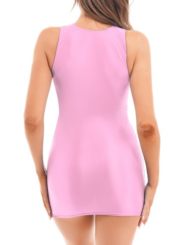 Women's Body-con Dress One-Piece Sleeveless U Neck Leotard Dresses for Sports - Picture 135 of 187