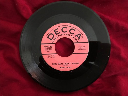 HIS FIRST! BUDDY HOLLY BLUE DAYS BLACK NIGHTS/LOVE ME DECCA PROMO 45 1956 RARE! - Picture 2 of 4