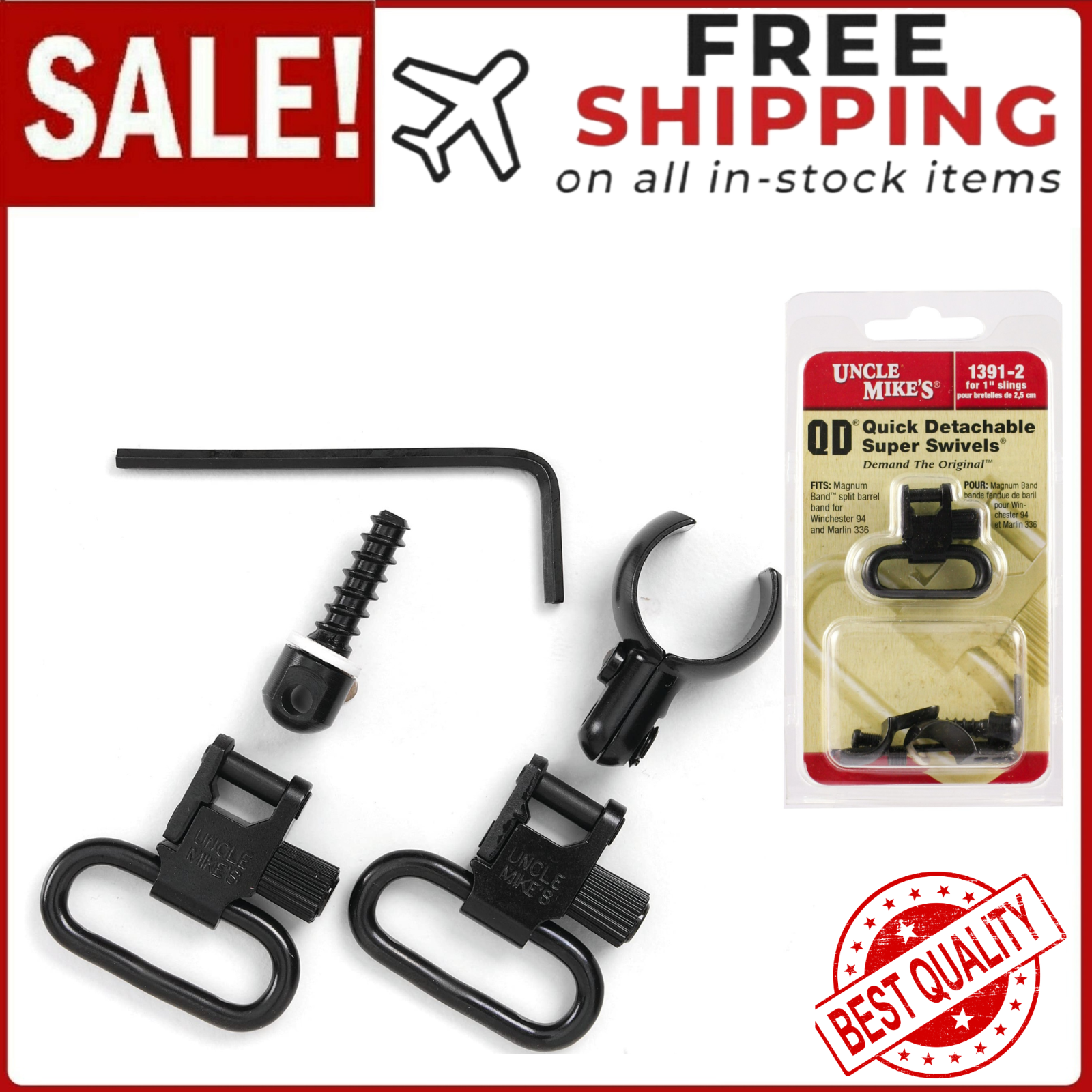 Uncle Mikes Super QD Swivels 1391 2 Winchester 94 Marlin 336 Detachable