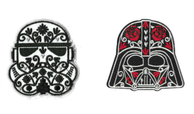 FLORAL STAR WARS Iron On Patch Embroidered Badge Darth Vader Stormtrooper - Foto 9