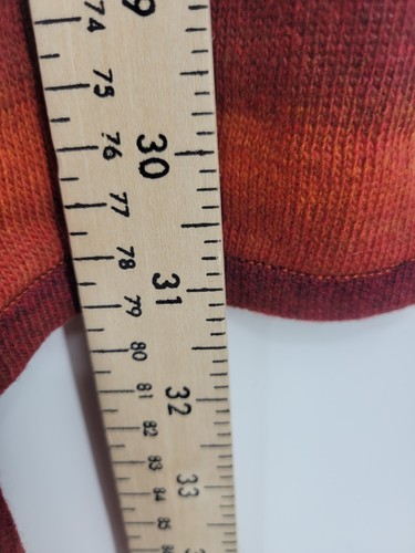 Ellos Sweater Womens Large Red Ombre Stripe Open Front Waterfall Boho Cardigan - Picture 7 of 8
